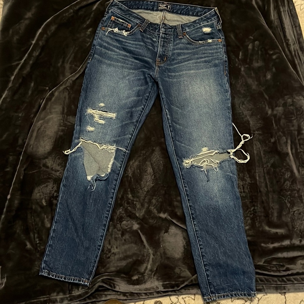Abercrombie, straight leg, dark jeans
